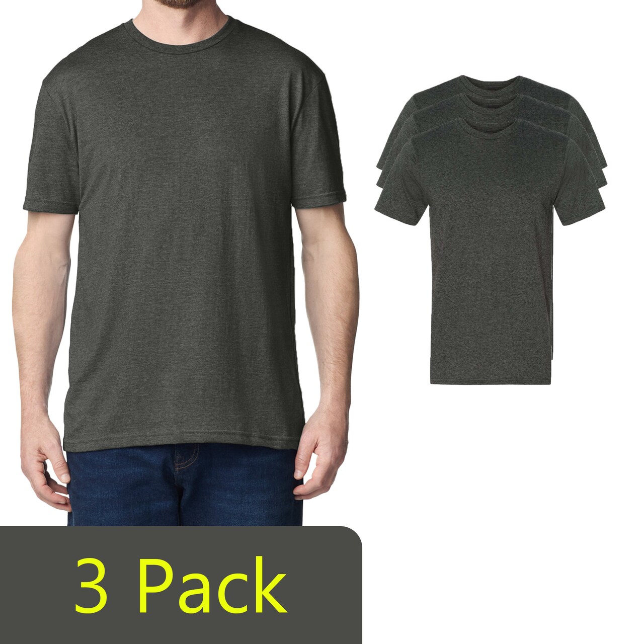 Gildan Softstyle Lightweight T-Shirt, Men's Crewneck Tee for Craft & DIY Printing, Heather Dark Grey
